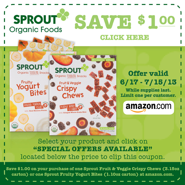 sprout, organic, baby food, natural, toddler snacks, vegetables, fruit, toddler snacks coupon 
, toddler food, meals, snacks, yogurt bites, on the go, all natural